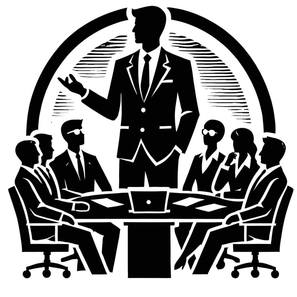 Businessman at a meeting vector