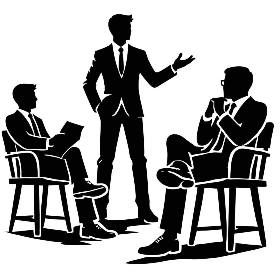 Business people in a meeting vector