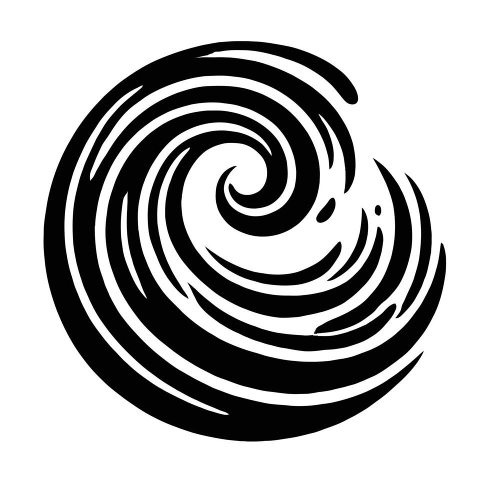 A black and white swirl logo vector