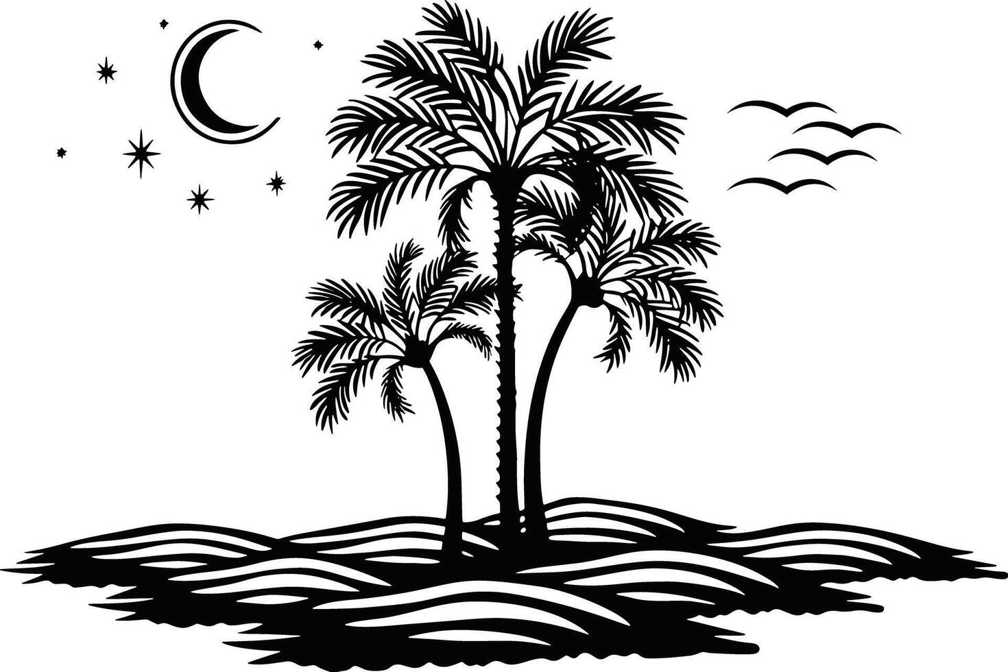 palm tree black color vector
