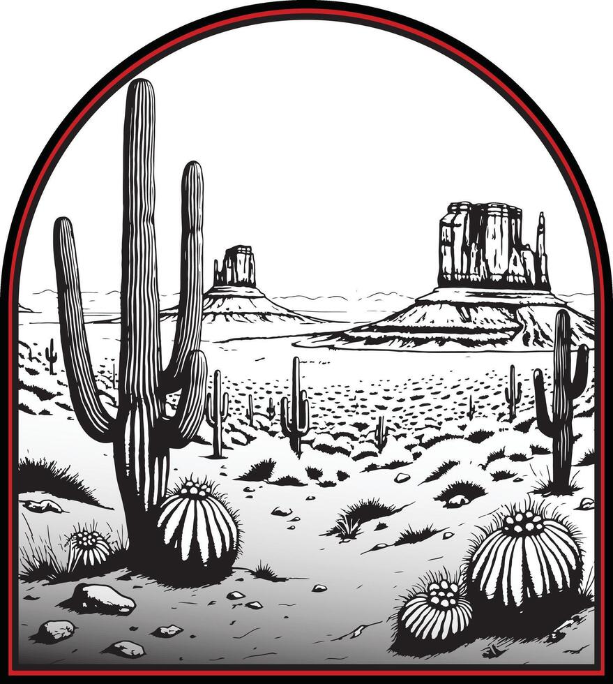 The Texas Cactus A Symbol of Resilience vector