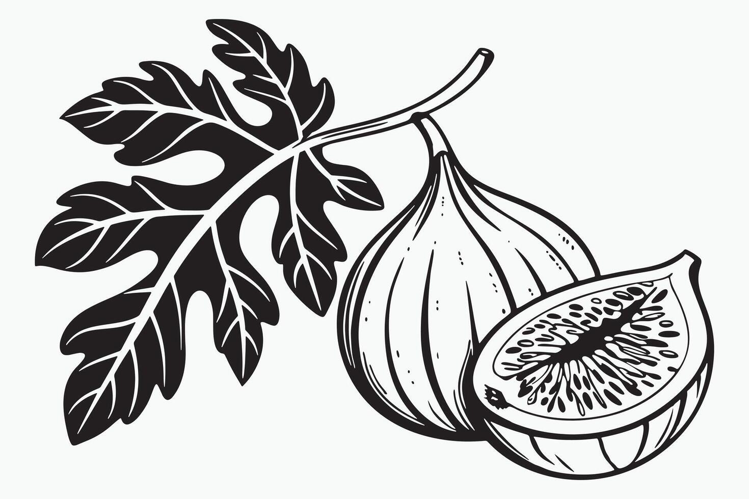 A Fig tastic Treat black color line art vector