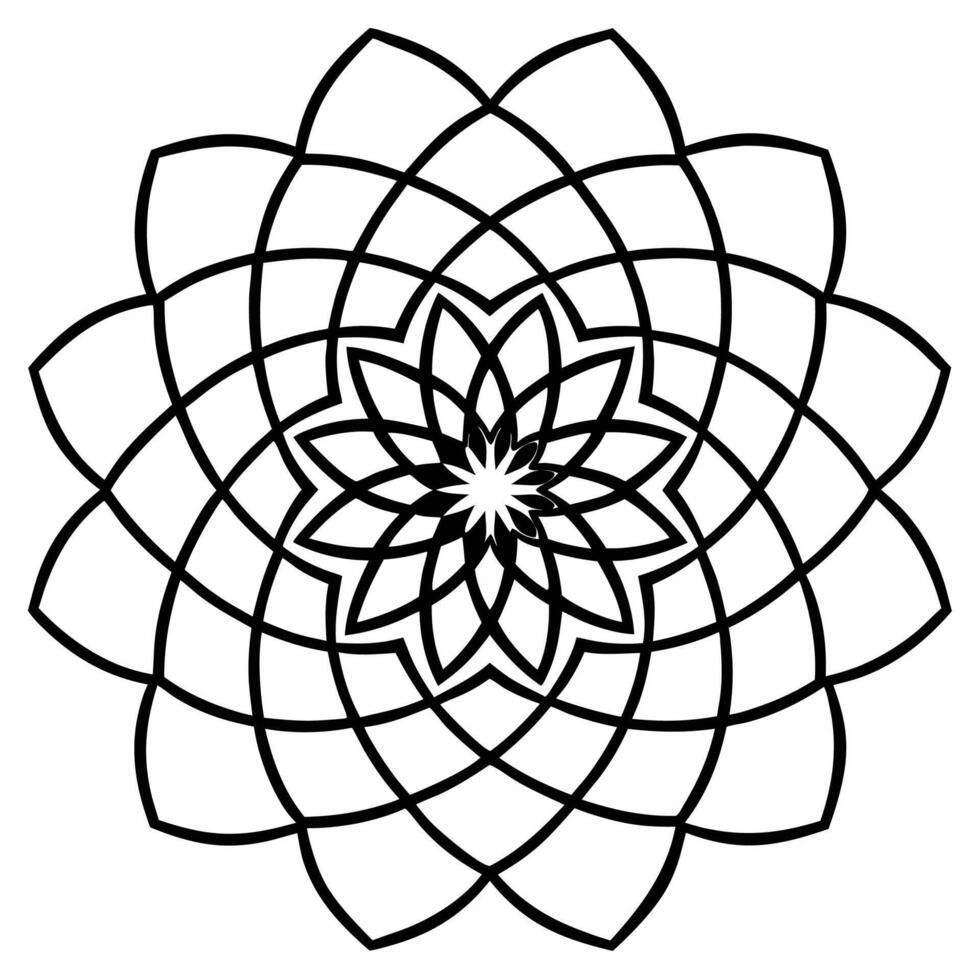 intricately layered petals in a circular pattern vector