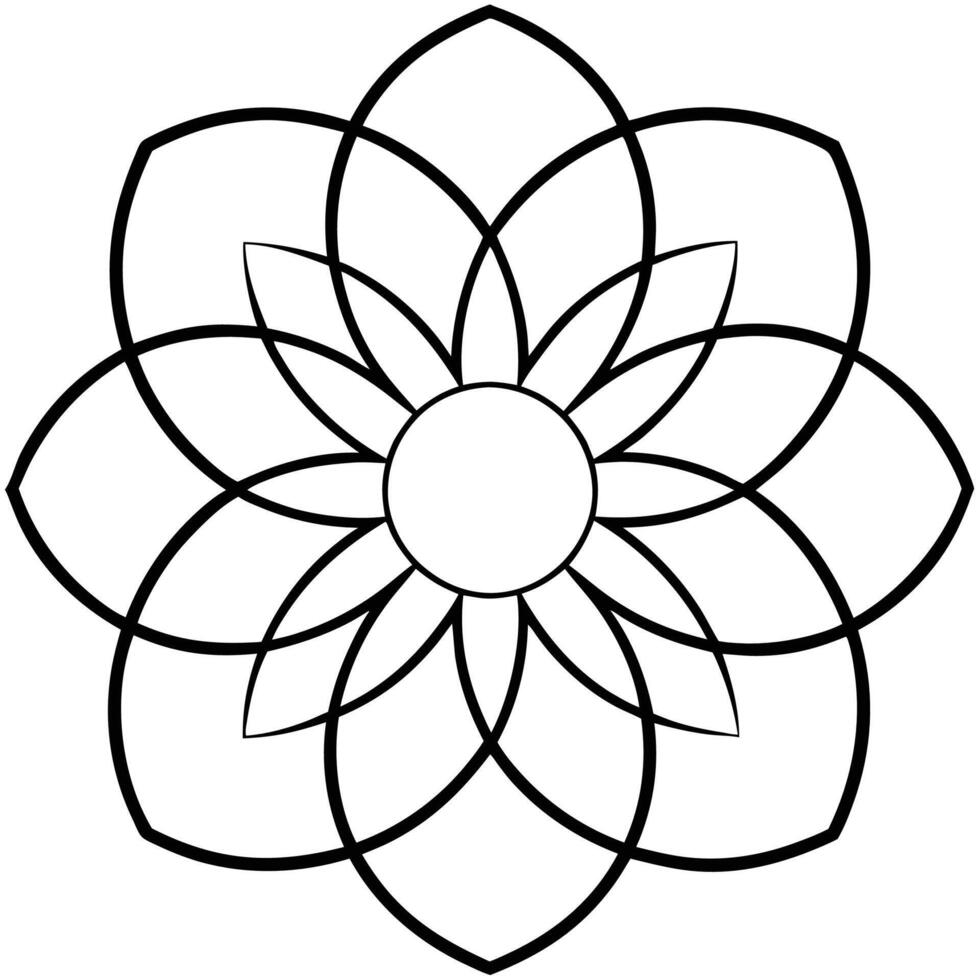 simple circle center-with-evenly-spaced-petal eps vector