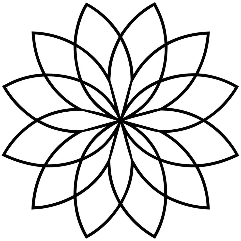 simple circle center with-evenly-spaced-petals vector