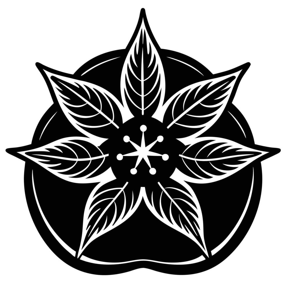 Tomato blossom outline design vector