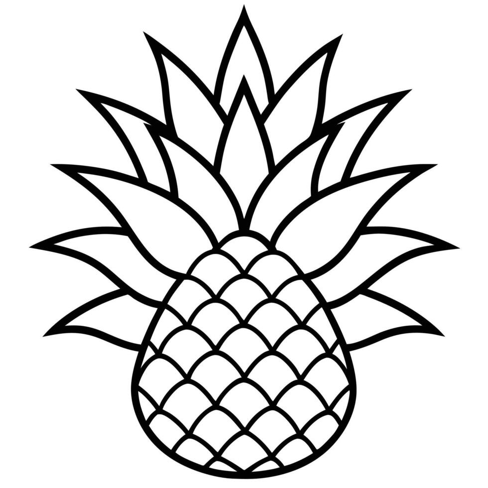 Pineapple silhouette clipart vector