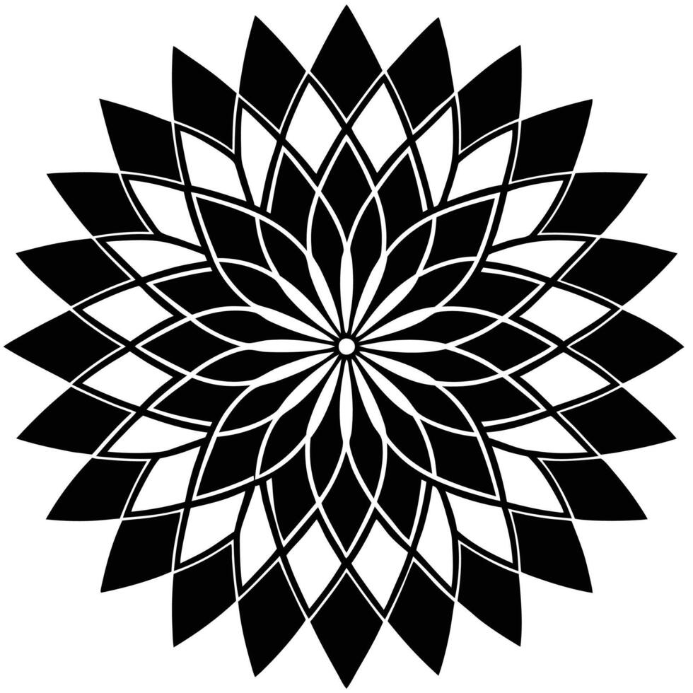 simple circle center-with-evenly-spaced-petals vector