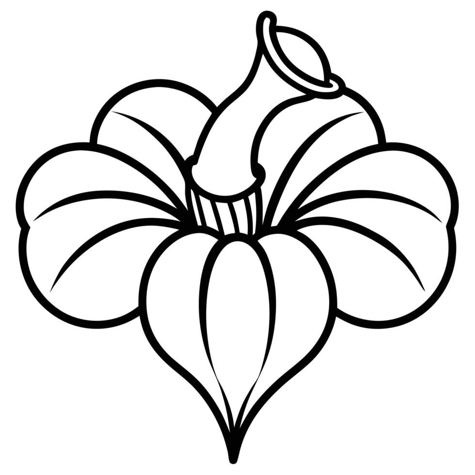 Pumpkin flower silhouette vector