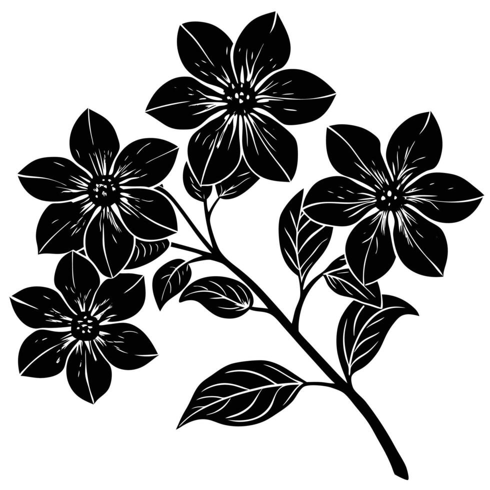 petal-blossoms on a thin branch vector
