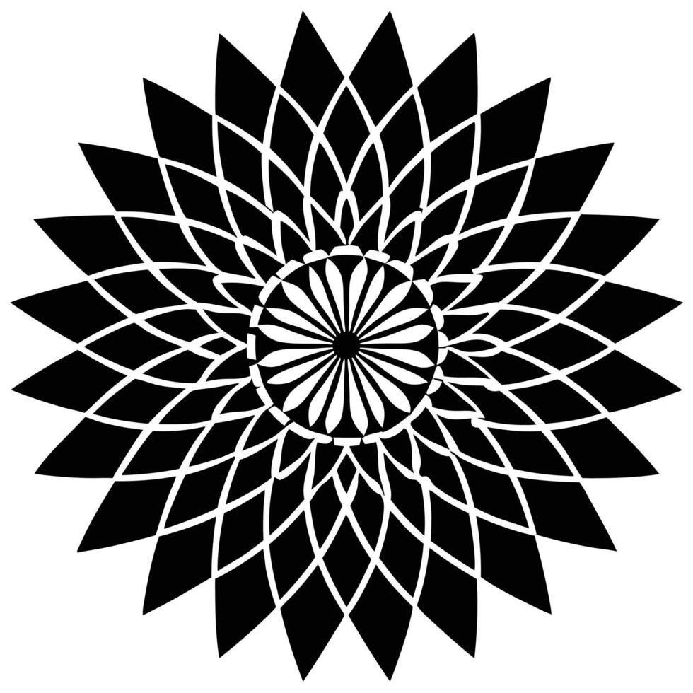 bold circular center with radiating petals vector