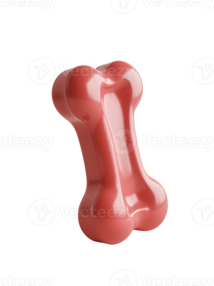 A red color playful dog bone. png