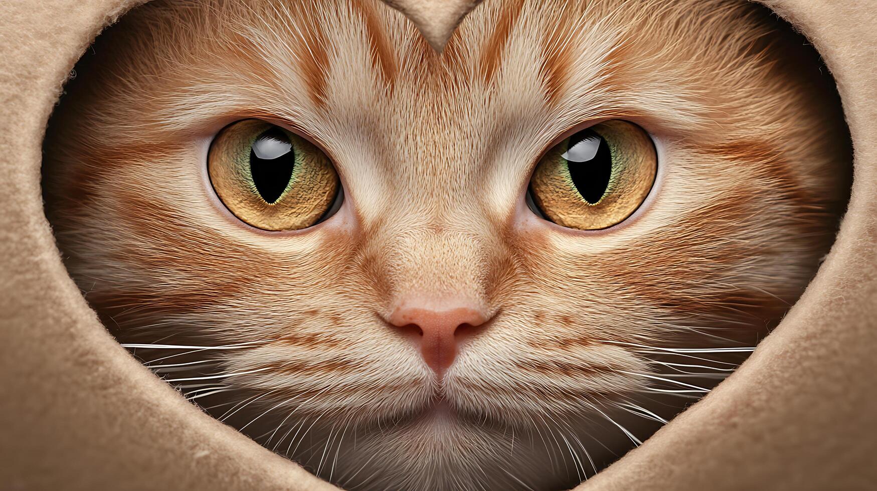A cat looking out of a hole photo