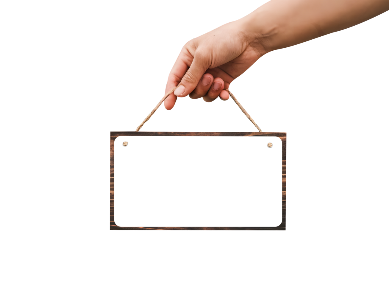 hand holding blank white paper transparent cutout for notice business use png