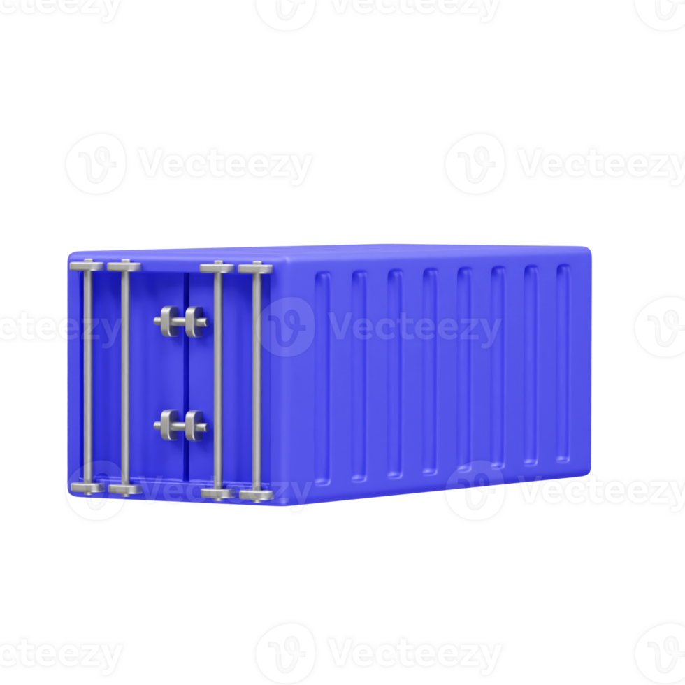 Container icon 3d render. Shipping container icon illustration 3d png