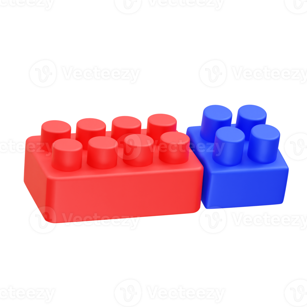 plastic toy blocks icon 3d. Brick toys blocks 3d illustration png