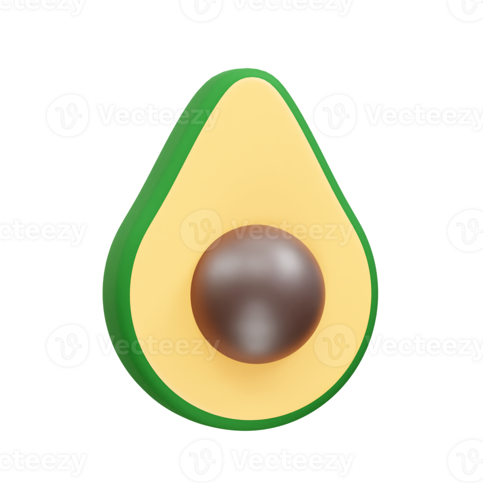 avocado 3D illustration icon 3d render png