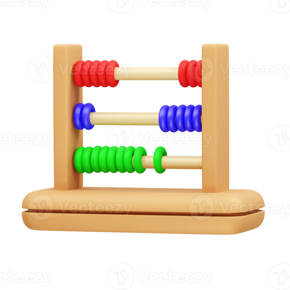 abacus with colorful beads icon 3d. Abacus 3D Illustration Icon png