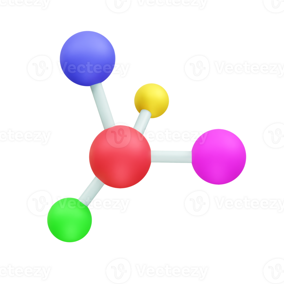 Molecular structure icon 3d illustration png