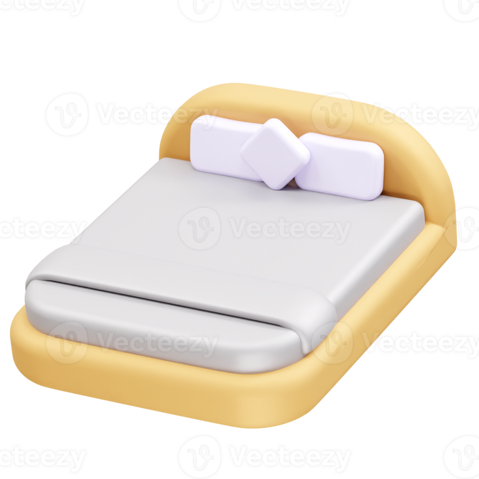 Bed icon 3d illustration render png