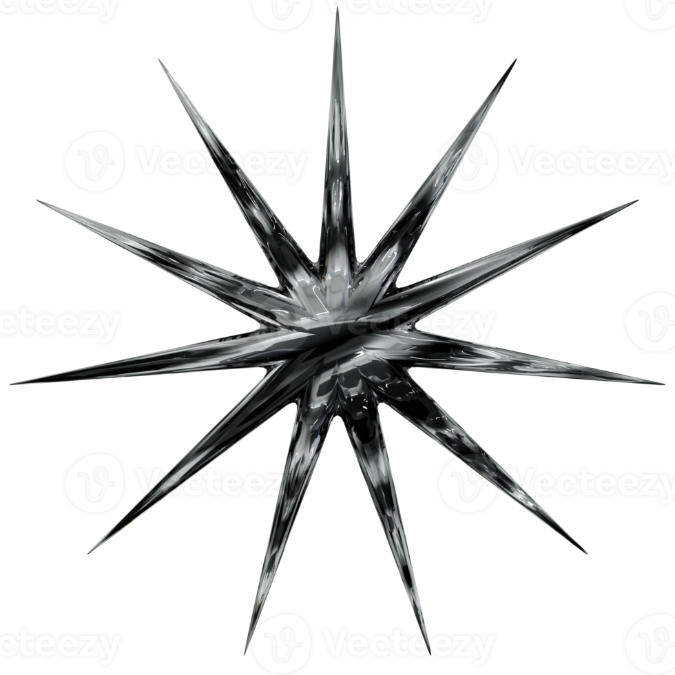 a black sharp starburst on a transparent background png