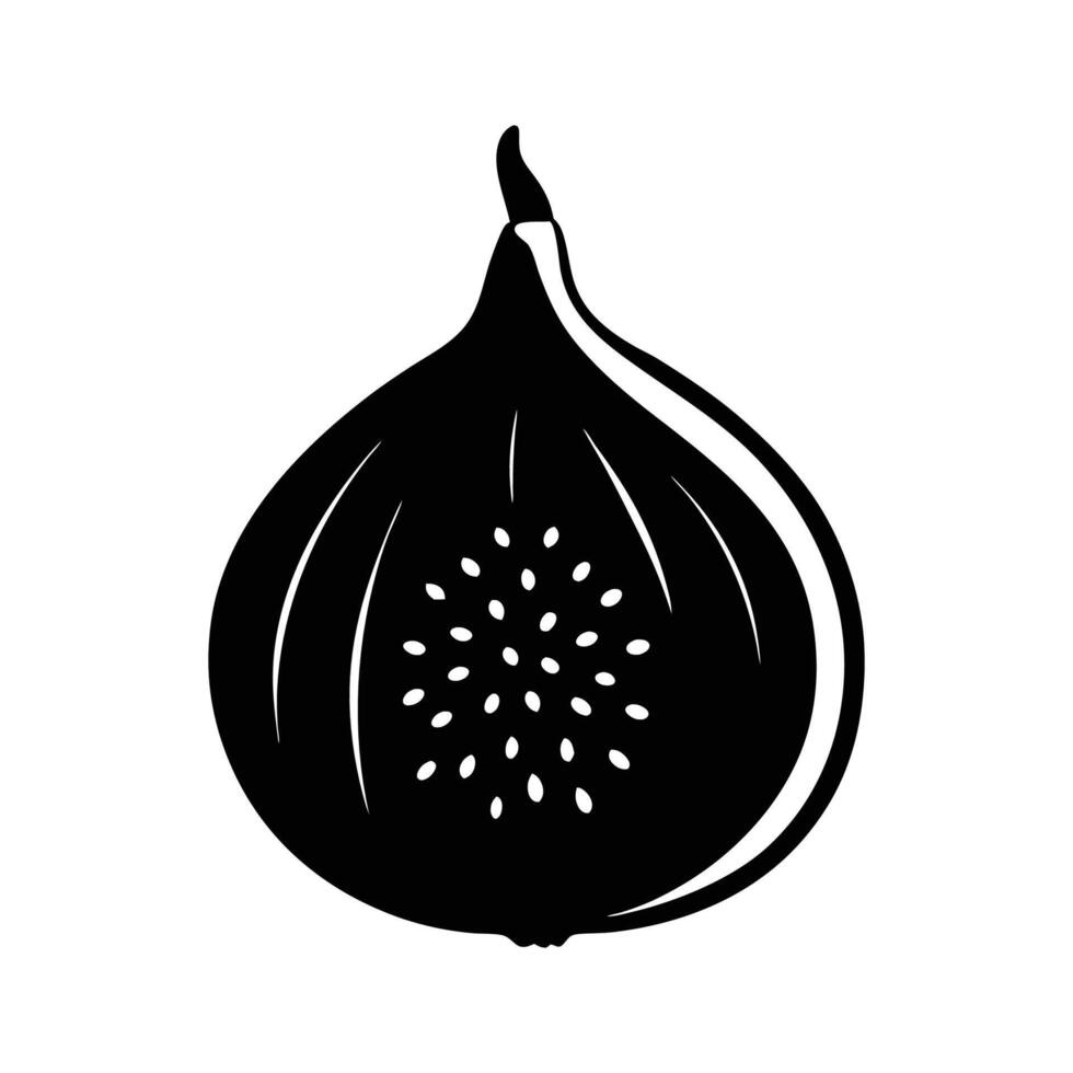 fig fruit silhouette for graphic design vector