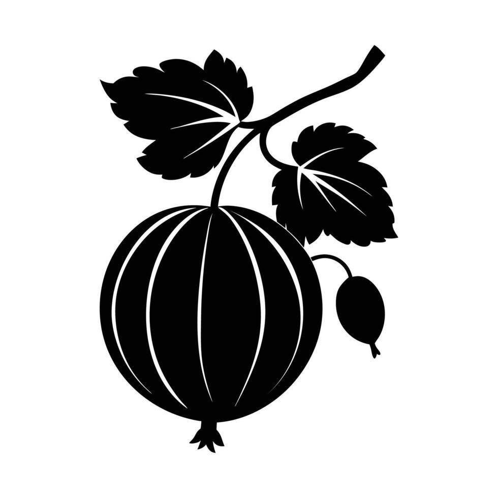 illustration of gooseberry fruit silhouette art for unique design vector