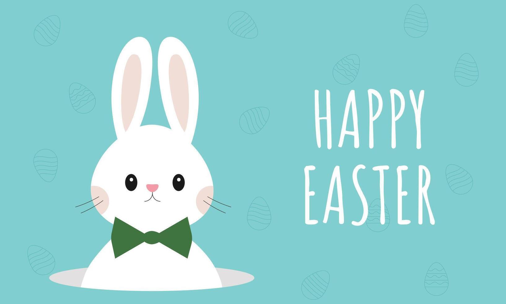 Happy Easter. Easter card, banner. Rabbit with a tie. Modern minimalist design. vector
