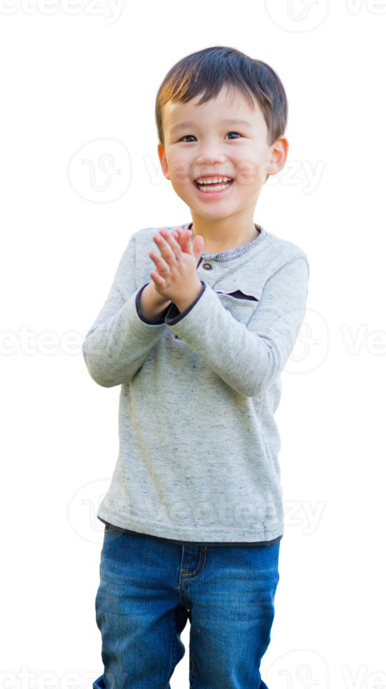 Chinese Boy Isolated on a Transparent Background. Transparent . png