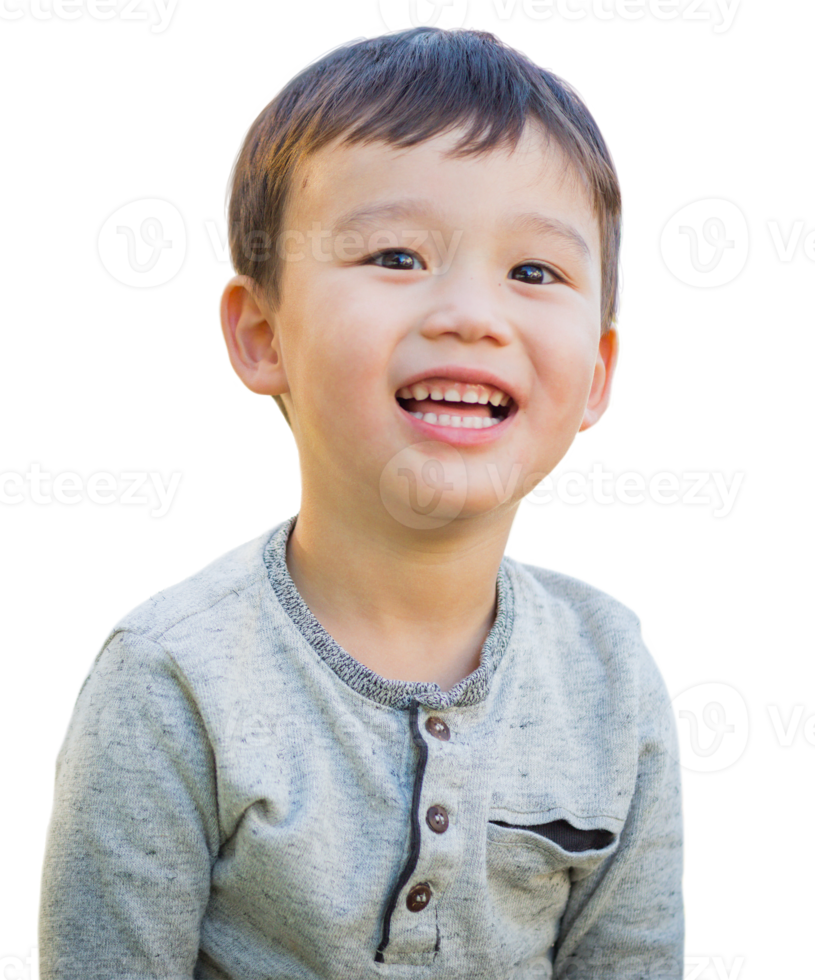 Chinese Boy Isolated on a Transparent Background. png