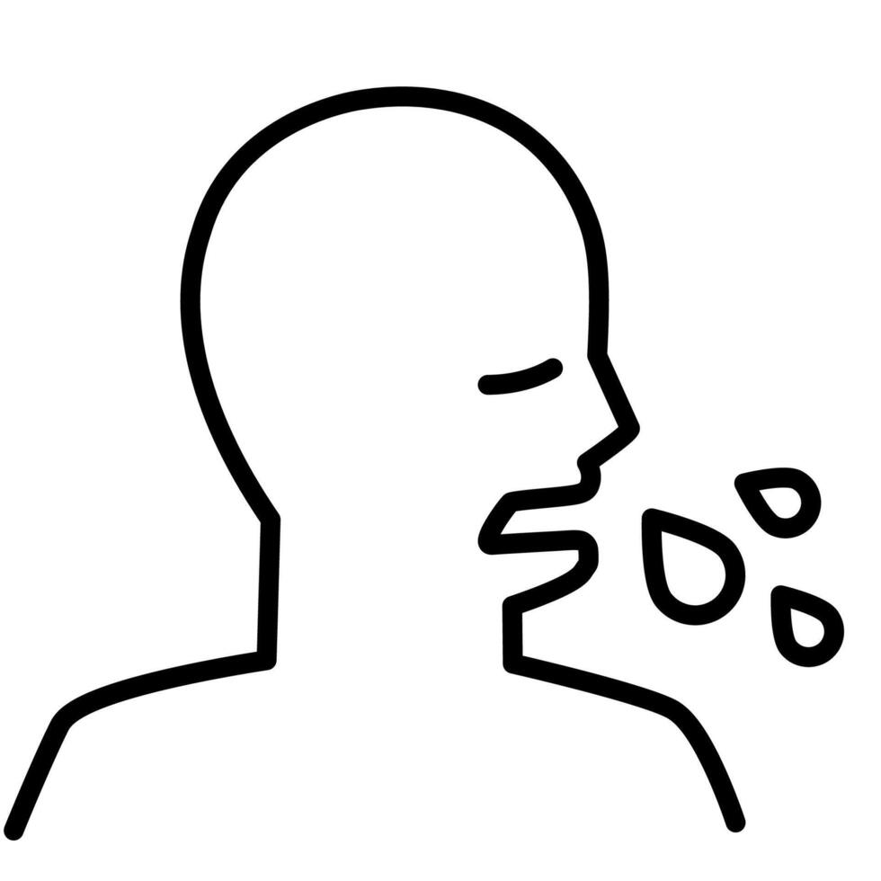 human in influenza outline icon vector