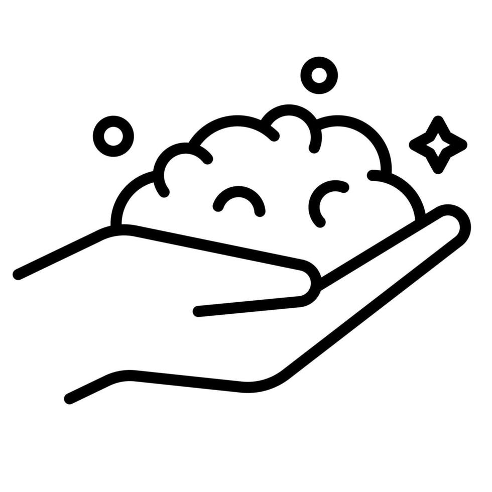 hand wash with soap outline icon vector
