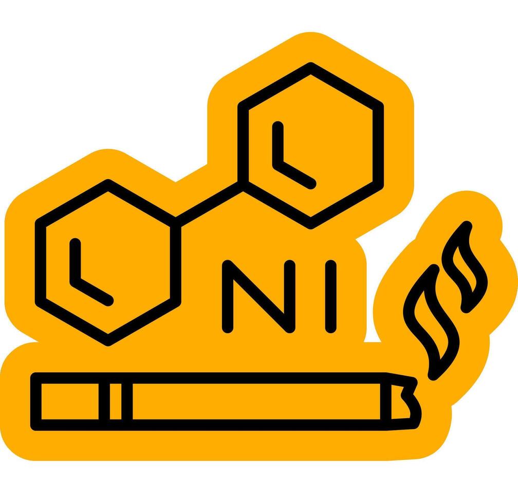 nicotine sign in outline color style vector