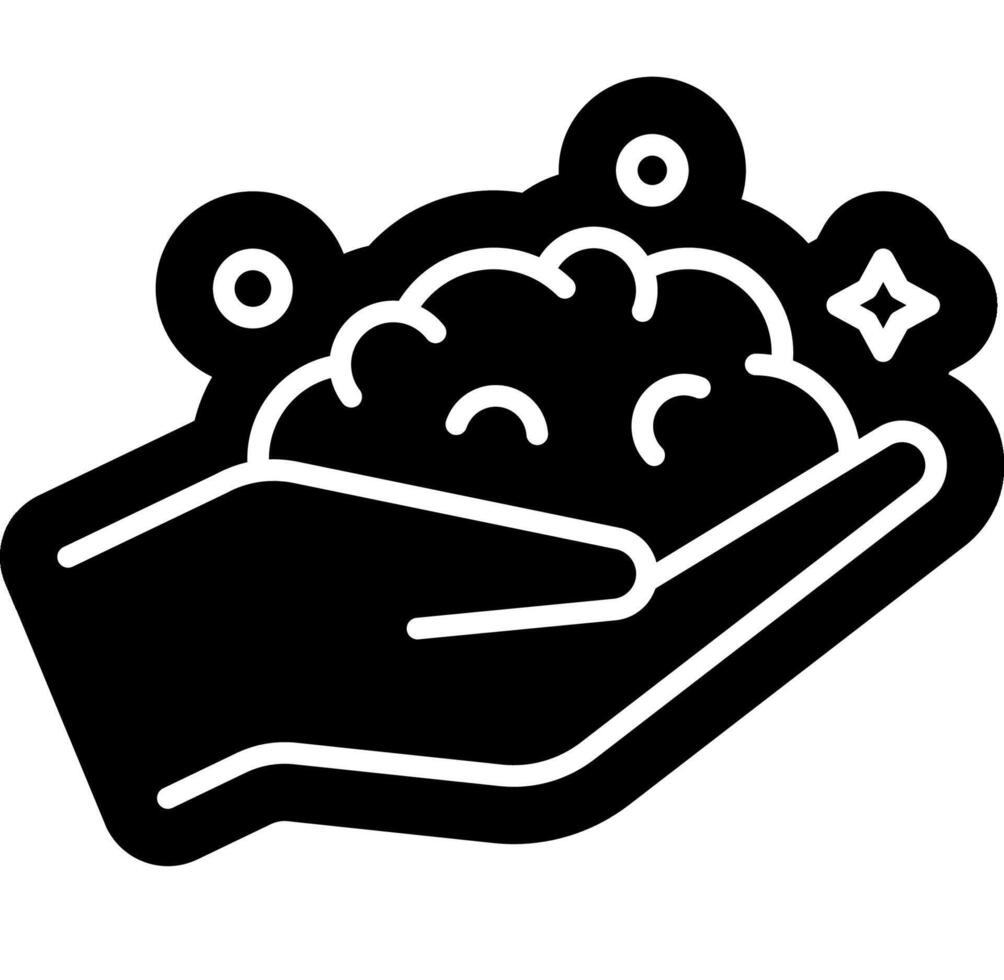 hand wash with soap solid icon vector