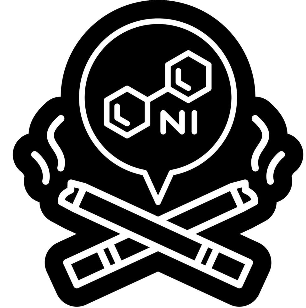 a dangerous of nicotine in filled solid style vector