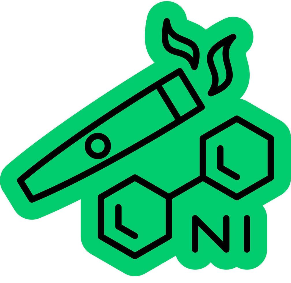 cigarette nicotine icon in outline color style vector