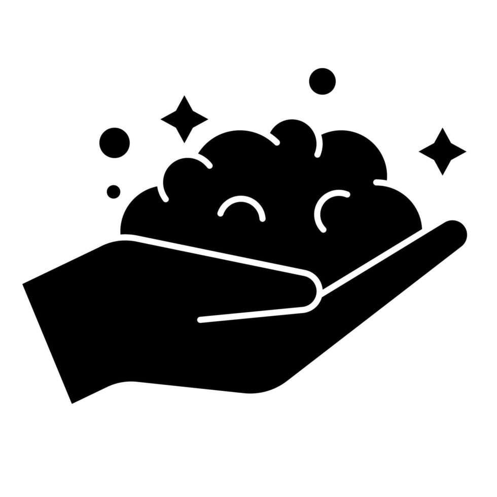 hand wash with soap glyph icon vector