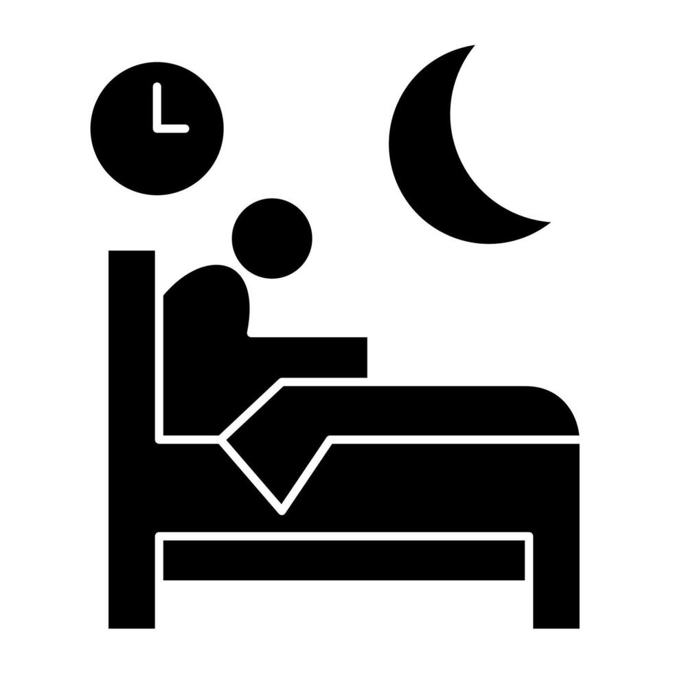 solid insomnia icon vector