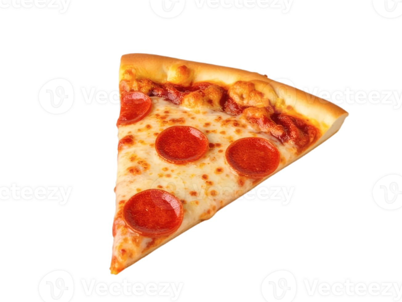 Tasty Pepperoni Pizza Slice with Melted Cheese Isolated on Transparent Background png