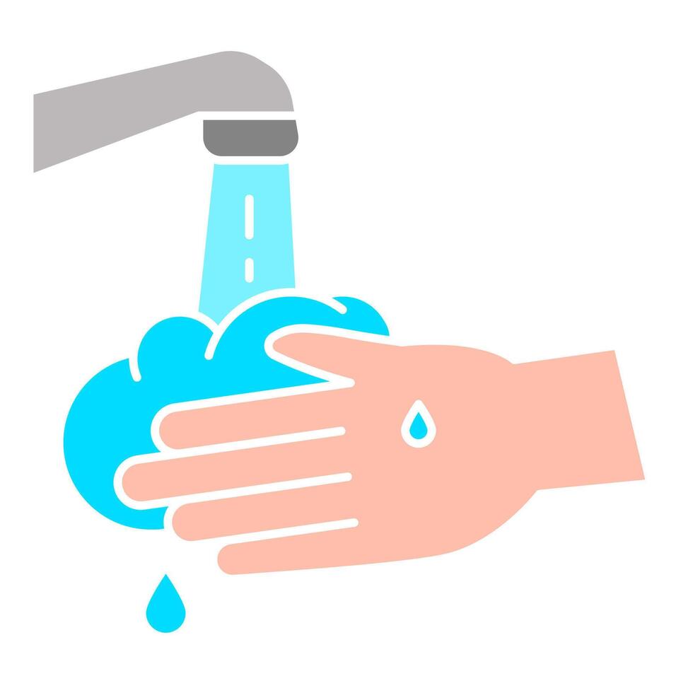Hand wash procedure illustration vector