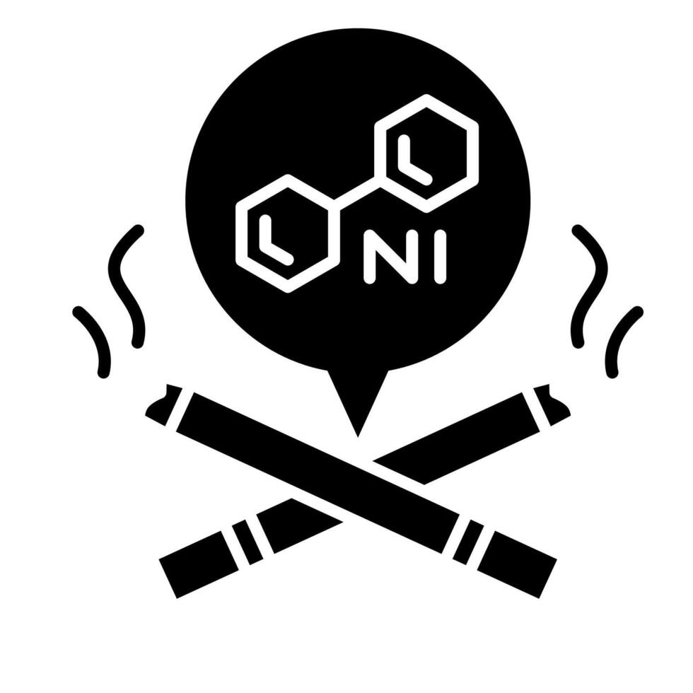 Nicotine warning in solid style vector