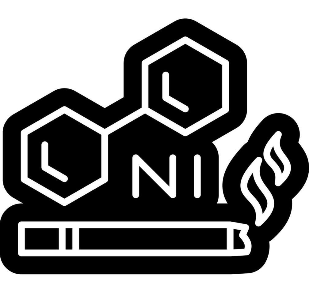 nicotine sign in a solid style vector