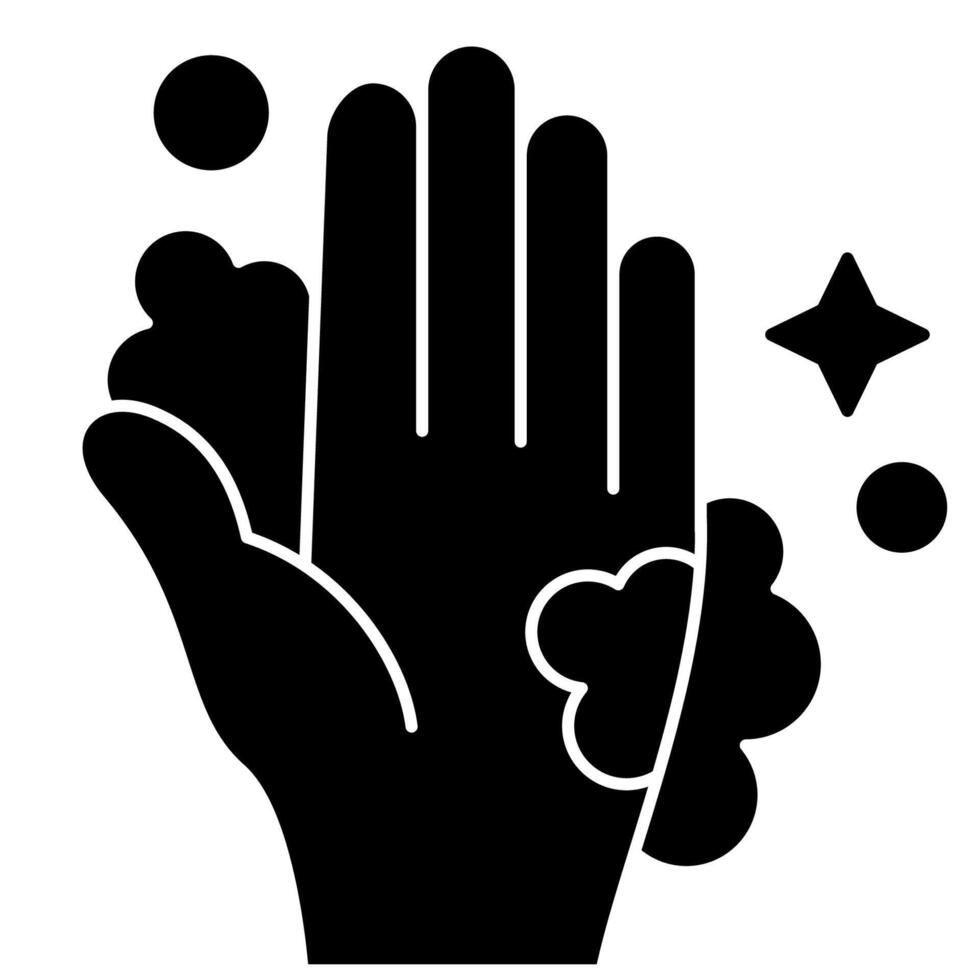 Hand wash concept sign glyph icon vector