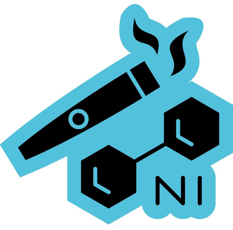 a cigarette in solid color style vector