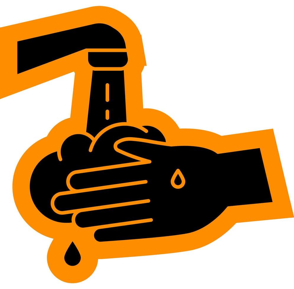 Hand wash procedure solid colour icon vector