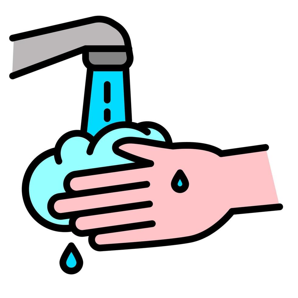 illustration of hand wash procedure vector