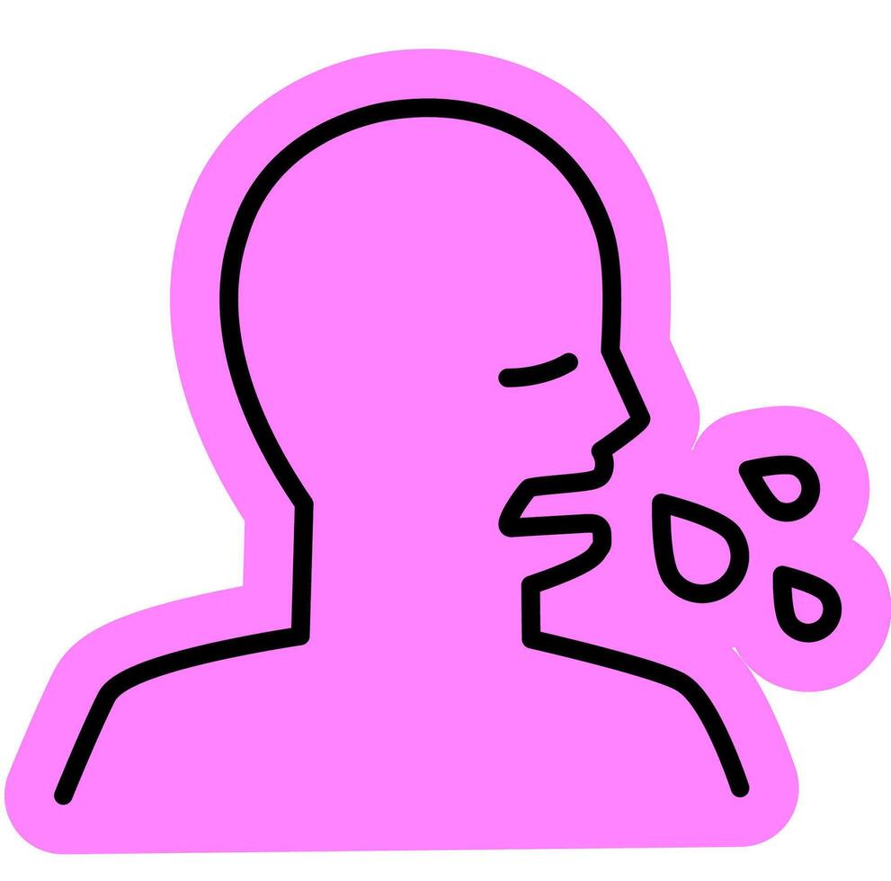 human in influenza outline color style vector
