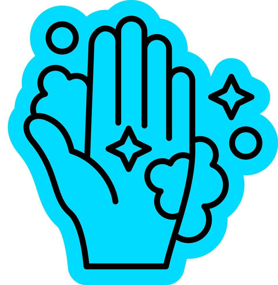 Handwash concept sign outline colour vector