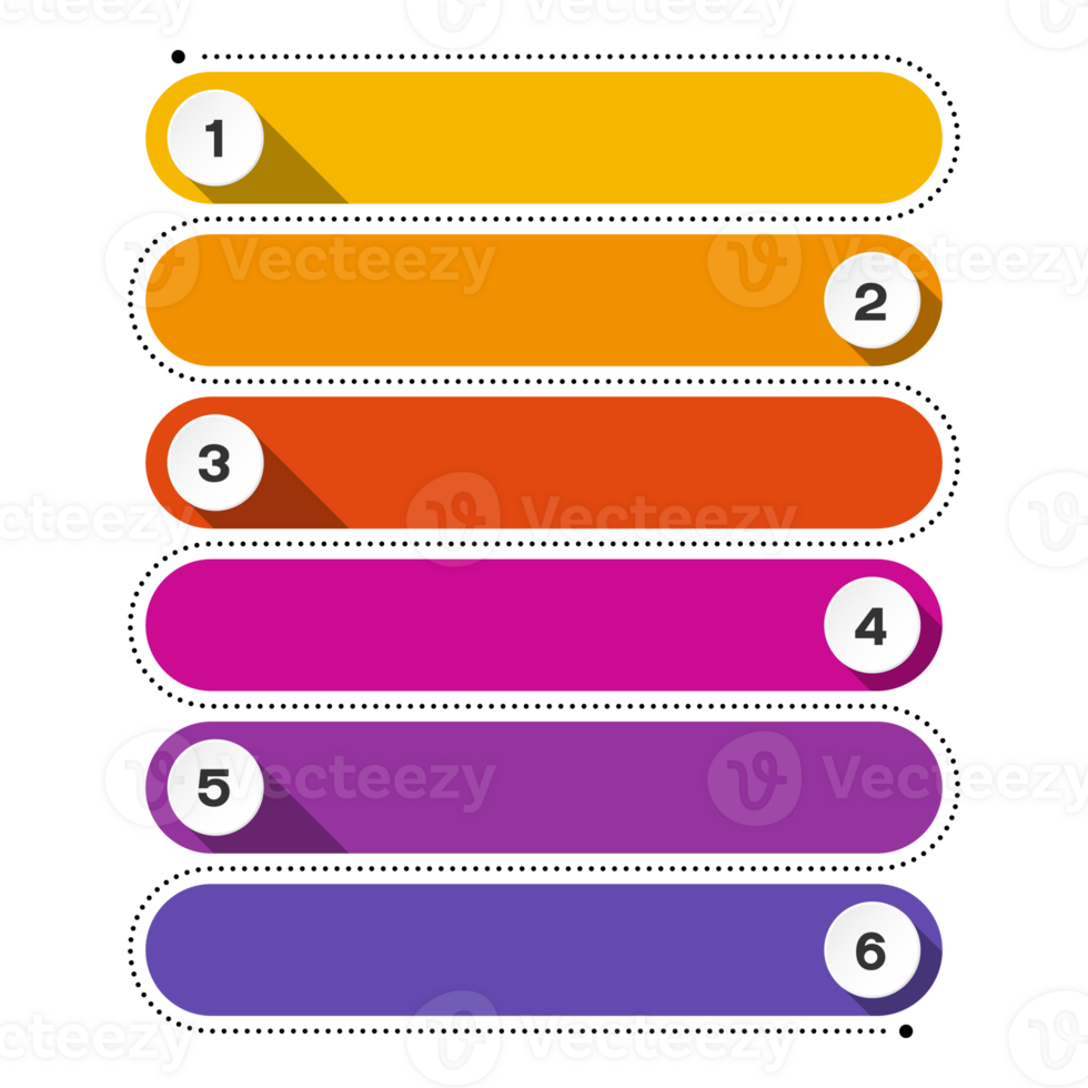 Infographic with 6 steps, process or options. for presentation. png