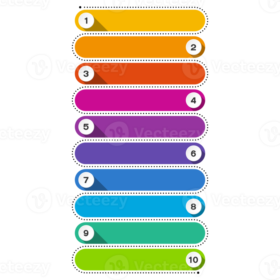 Infographic with 10 steps, process or options. for presentation. png